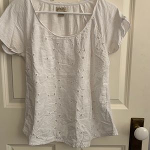 Lucky Brand white cotton and lace top